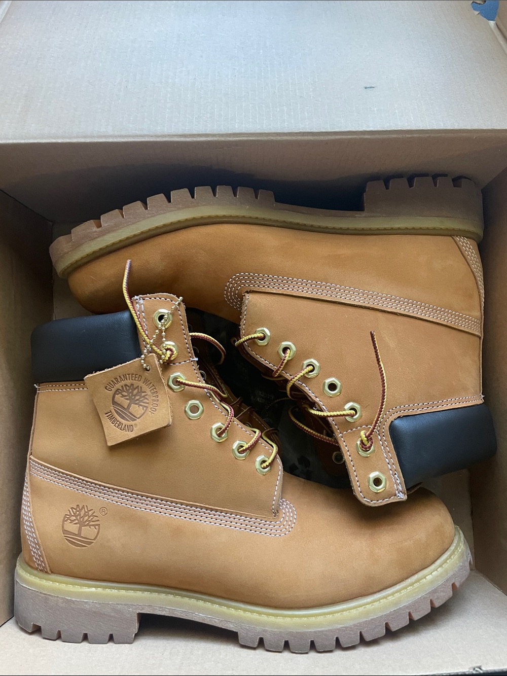 MENS Timberland Wheat Nubuck Work Boots with Black Collar